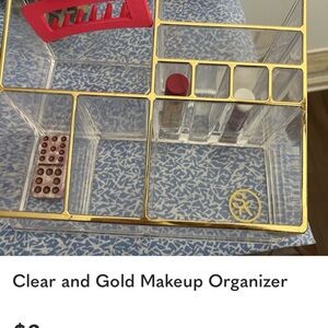 Sonia Kashuk Transparent and Gold Makeup Organizer